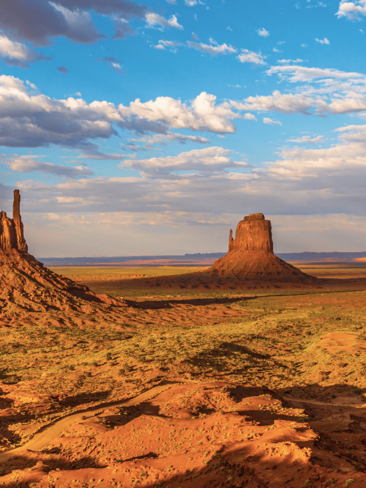a view of a city at sunset